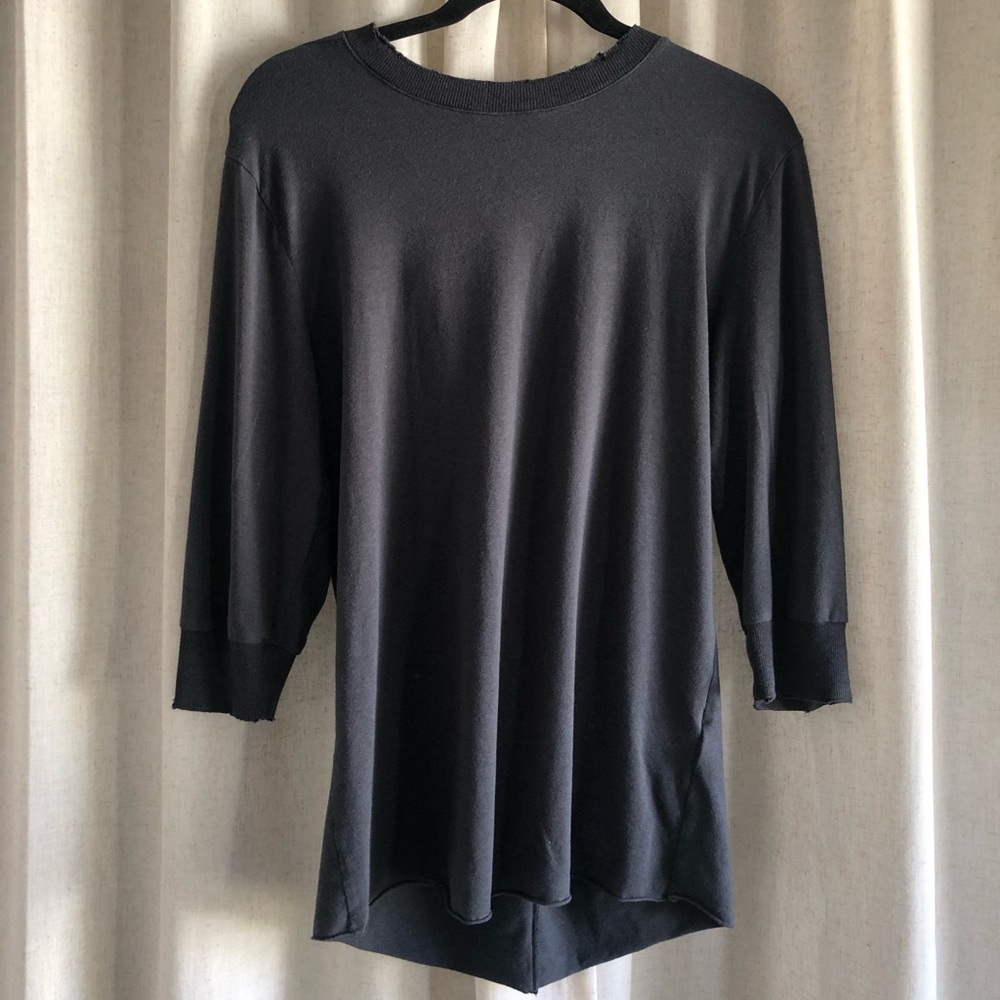 Thom Krom Grey Quarter Sleeve Top